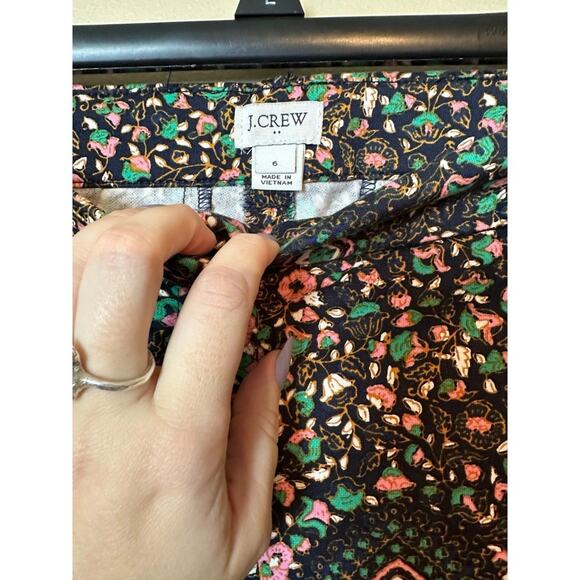 J.CREW Floral Skimmer Cropped Ankle Trouser Pants Womens Size 6 High Rise - Picture 4 of 6